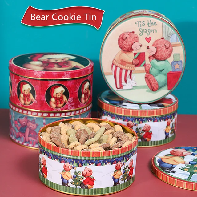 Round Cookie Tin Box  Tin boxes, Confectionery, Cookie tins