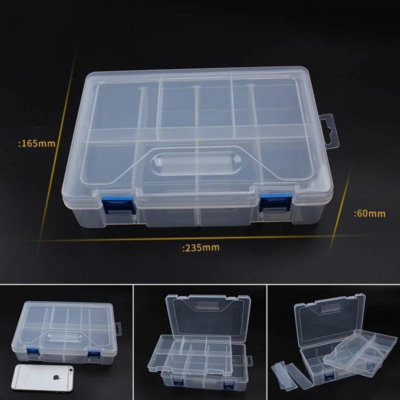 Urijk ювелирные изделия пластиковая коробка для инструментов домашние коробки для инструментов электронные компоненты коробка для хранения Комбинированный винт отделка кольцо коробка - Цвет: M Double 8 slots