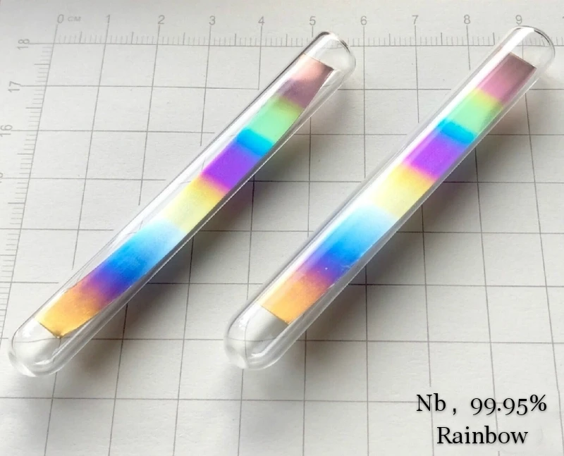 Красочный стеклянный уплотнитель Niobium 99.95% элемент высокой чистоты Коллекция украшения подарок