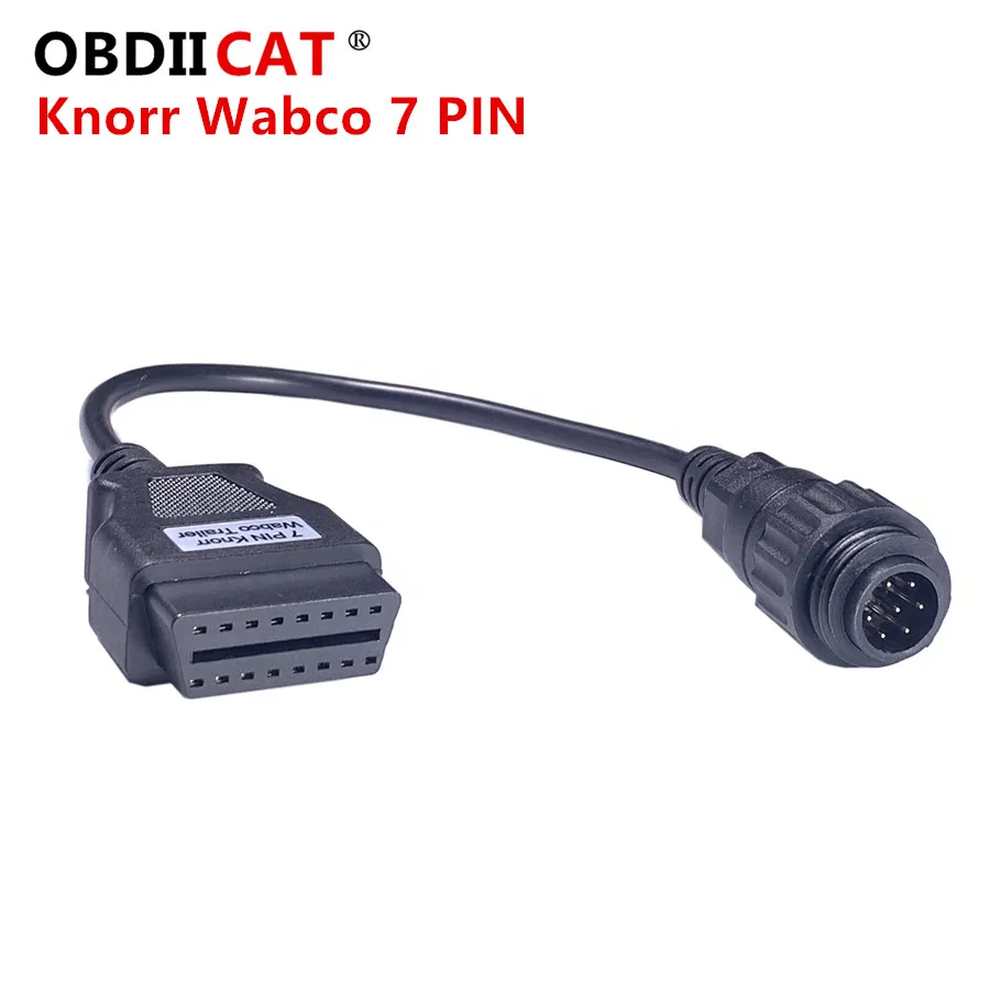 Кабель преобразователь Knorr Wa bco 7 PIN 7pin к OBD II 16Pin для дизельных грузовиков Wabco