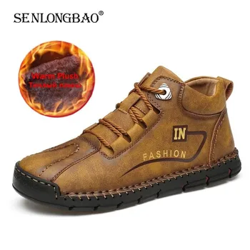 

Men Waterproof Snow Boots Warm Plush Ankle Boots Outdoor Wear-Resistant Men's Boots Winter Sneakers Men Hiking Boots Size 38-48
