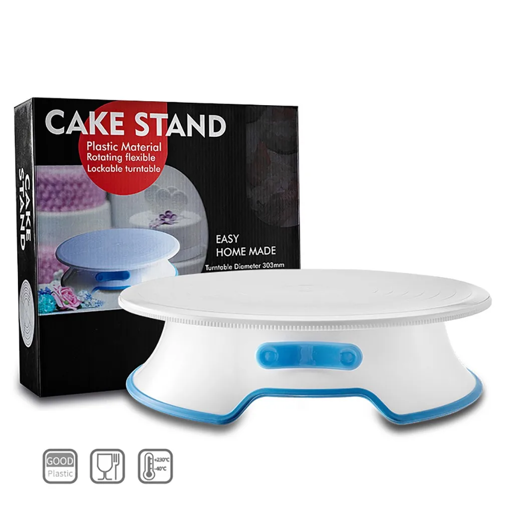 Cake Decorating Turntables Rotating Revolving Icing Kitchen Display Stand 31cm Plastic cake stand Cake Turntable Rotating Table