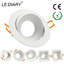 Lediary luminária embutida de led gu10, com conexão branca 90-260v, para teto, 75mm, 90mm lâmpada de buraco substituível