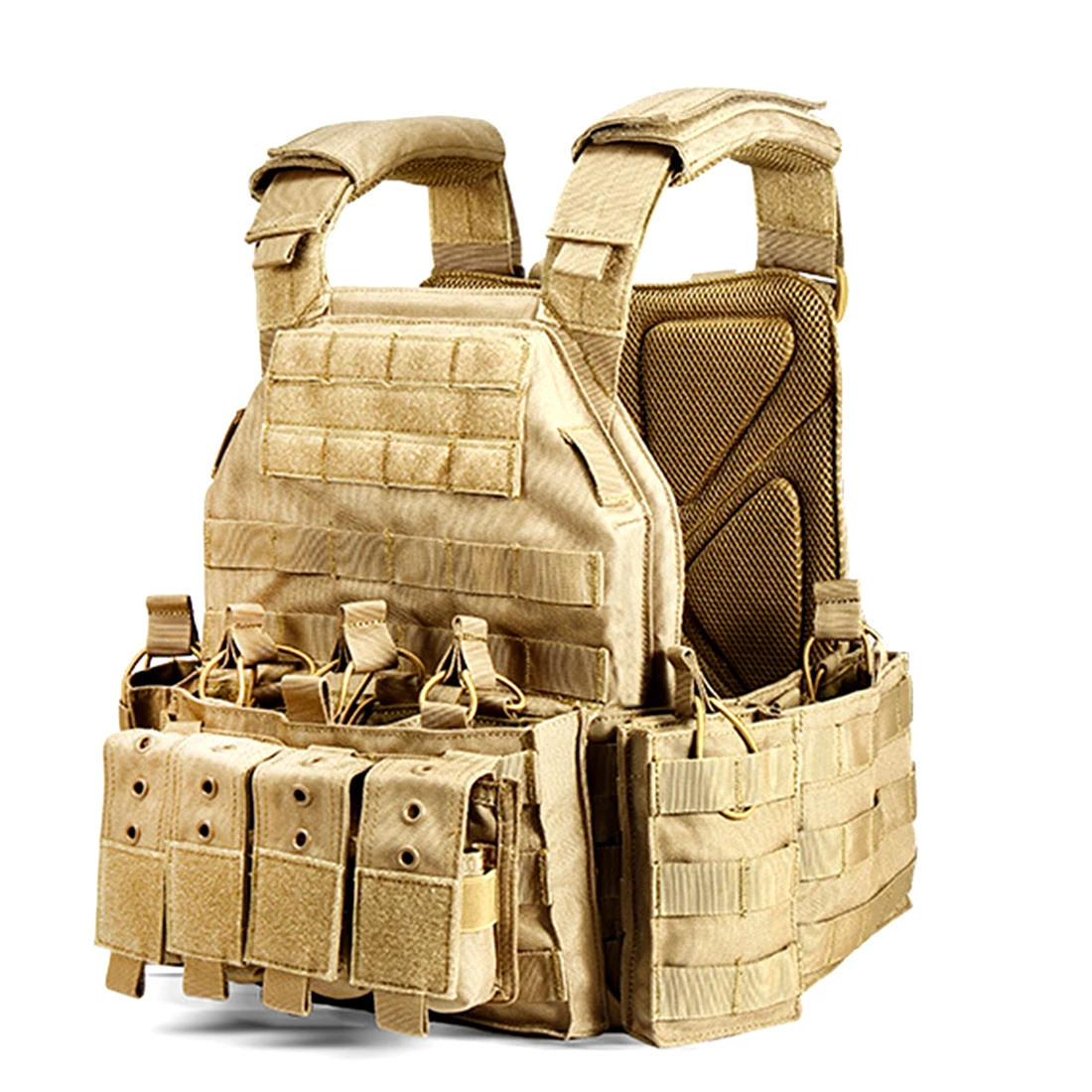 

YAKEDA 1000D Nylon Plate Carrier Tactical Vest Outdoors Military Tactics Accessories - Khaki /Camouflage/Grey