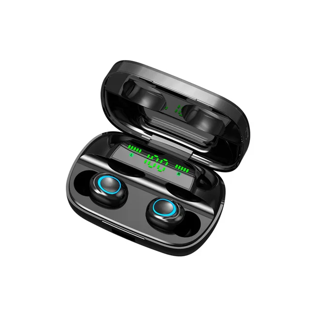 S11-Digital-Black Bluetooth Беспроводные наушники с микрофоном светодиодный дисплей Bluetooth Наушники Hi-Fi стерео спортивные наушники с шумоподавлением - Цвет: S11-Digital-Black