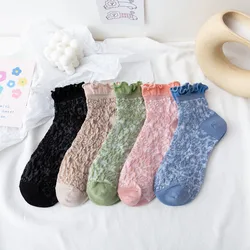 Socks Female Spring And Autumn Ins Trend Net Red Socks Personality Wood Ears Japanese Summer Thin Women'S Socks