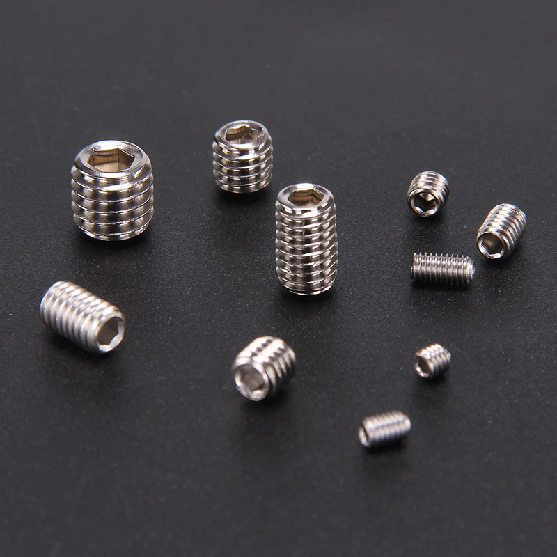 

200pcs/set Stainless Steel Hex Set Grub Screw Assortment Kit M3/M4/M5/M6/M8 Tools Weapon New