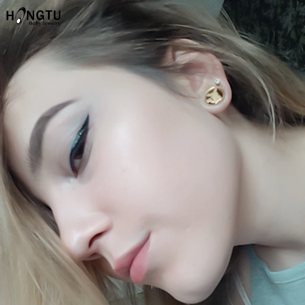 2PC 8-20mm Gold Color Ear Expanders Screw Fit Piercing Body Jewelry 316L Surgical Steel Ear Flesh Tunnel Gauges Plug Tunnels