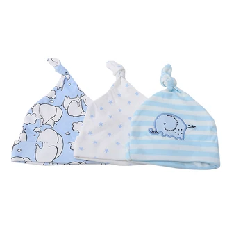 

3pcs/set Baby Hats 100% Cotton Printed Baby Hats & Caps For 0-6 Months Newborn Baby Accessories