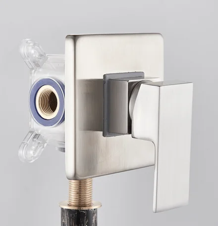 Brushed nickel 1 way Набор для душа аксессуары Смеситель горячей и холодной воды кран для ванны душ настенный смеситель клапан контроль температуры Дождь душ хром - Цвет: Brushed nickel 1 way