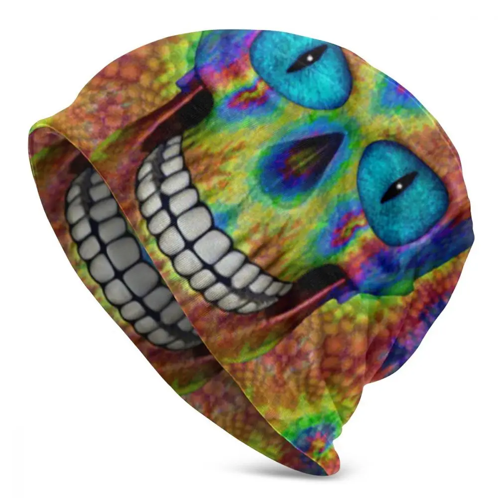 Tie Dye Skull Dead Zombie, унисекс, для взрослых, Повседневная шапка, зимняя теплая вязаная Лыжная шапка с рукавом Skully Beanies