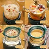 110V 220V 1.5L Household Electric Stew Pot Split Multi-Function Stewing Soup Bird's Nest Pot Electric Skillet Glass Health Pot 4
