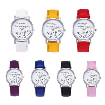 

Girls Students Casual Wrist Watch Simple Women PU Leather Band Quartz Watches New Strap Watch Analog Wrist Watch