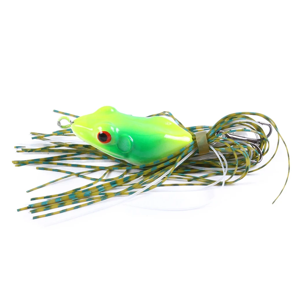 9.8g 11cm Artificial Frog Bait Soft Fishing Lures with Skirts Topwater Frog Baits Crankbait for bass, pike, snakehead, Salmon