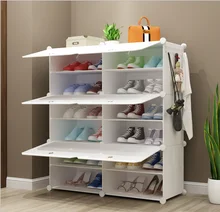 Branco puro novo multi-camada resina casa simples simples sapato rack de plástico simples sapato armário