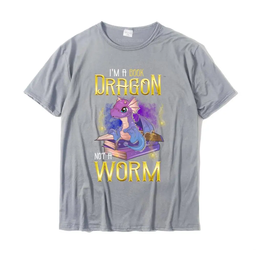 Crazy Summer Autumn Cotton Fabric O-Neck Tops Tees Short Sleeve Design T-shirts Faddish Casual T-shirts Wholesale I'm a Book Dragon Not a Worm! Funny Book Lover Gift Pullover Hoodie__MZ23372 grey