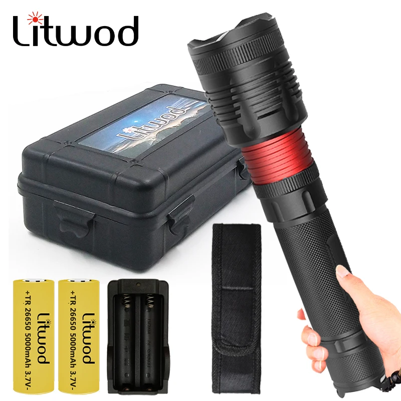 

XHP70.2 32 Вт Мощный зум-объектив тактический светодиодный фонарик 2*18650 или 26650 аккумуляторные лампы водонепроницаемый алюминиевый фонарь для наружного применения CE