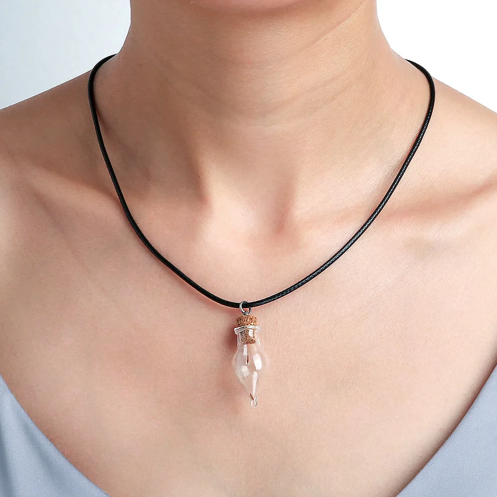 

Origional Handmade DIY Glass Cover Natural Dandelion Necklace Vintage Sweater Chain Necklace X