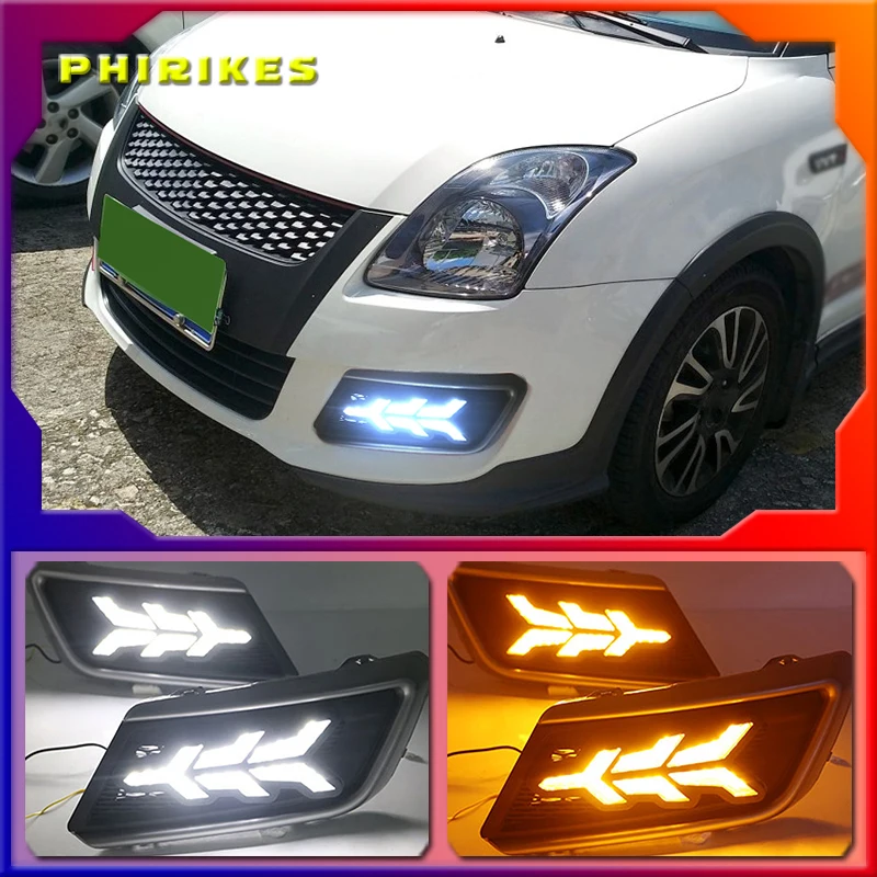 

1Pair DRL For Suzuki Swift 2013 2014 2015 2016 Car LED Driving Daytime Running Lights White car styling fog lamp cover
