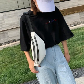 

Unisex Chest Bag Fashion Double Zipper Bags Leather Shoulder Bags Crossbody Bag Chest Bags Casual Messenger Bag Bolso Mujer#20