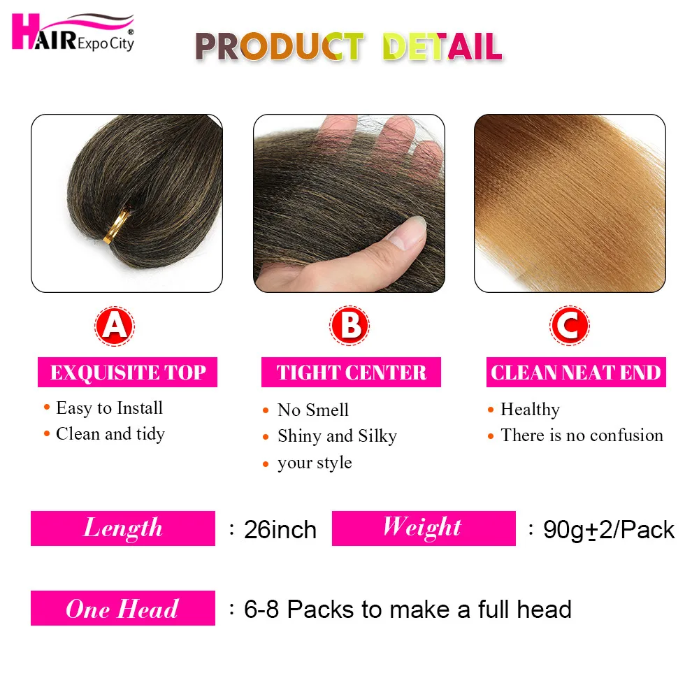 26 Inch  Jumbo Braids Hair Pre Stretched Expression Braiding Hair Ombre Synthetic Braid Hair Extensions Hair Expo City