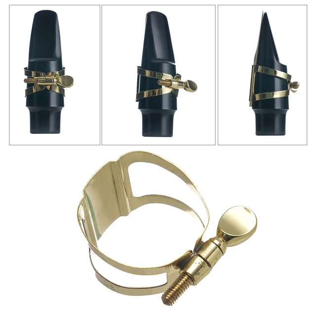 Ligature En Laiton Pour Saxophone Alto - Double Vis Réglable, Embout Universel - Accessoire Saxo
