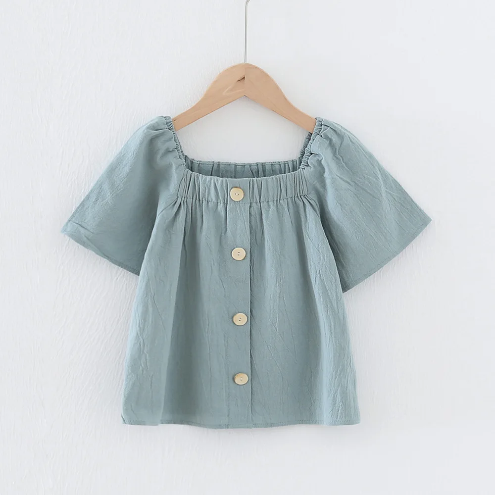 Футболка для девочек хлопковая летняя свободная с коротким рукавом на возраст 6 8