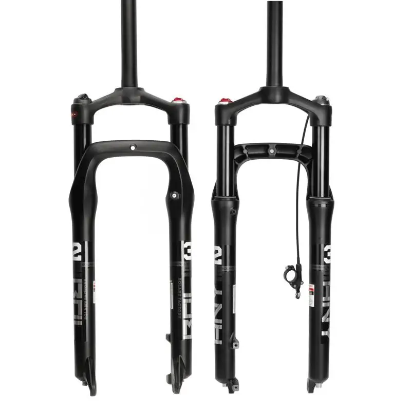 

BOLANY bicycle fork Snow Bike Front Fork For Bicycle 26 inch Aluminum Alloy Air Gas Fat Fork Bike For 4.0"Tire Bike Accessories