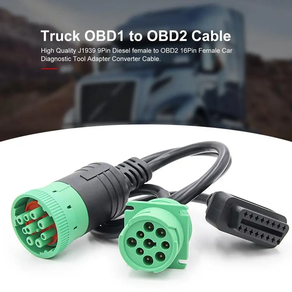 Грузовик OBD1 к OBD2 кабель высокого качества адаптер конвертер кабель J1939 9Pin мужской автомобильный диагностический инструмент к OBD2 16Pin мужской