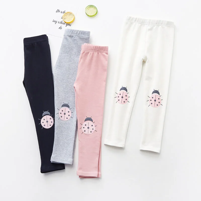

2019 autumn new arrival girls Embroidered Cat and ladybird printed leggings Kids Leggings For Girls