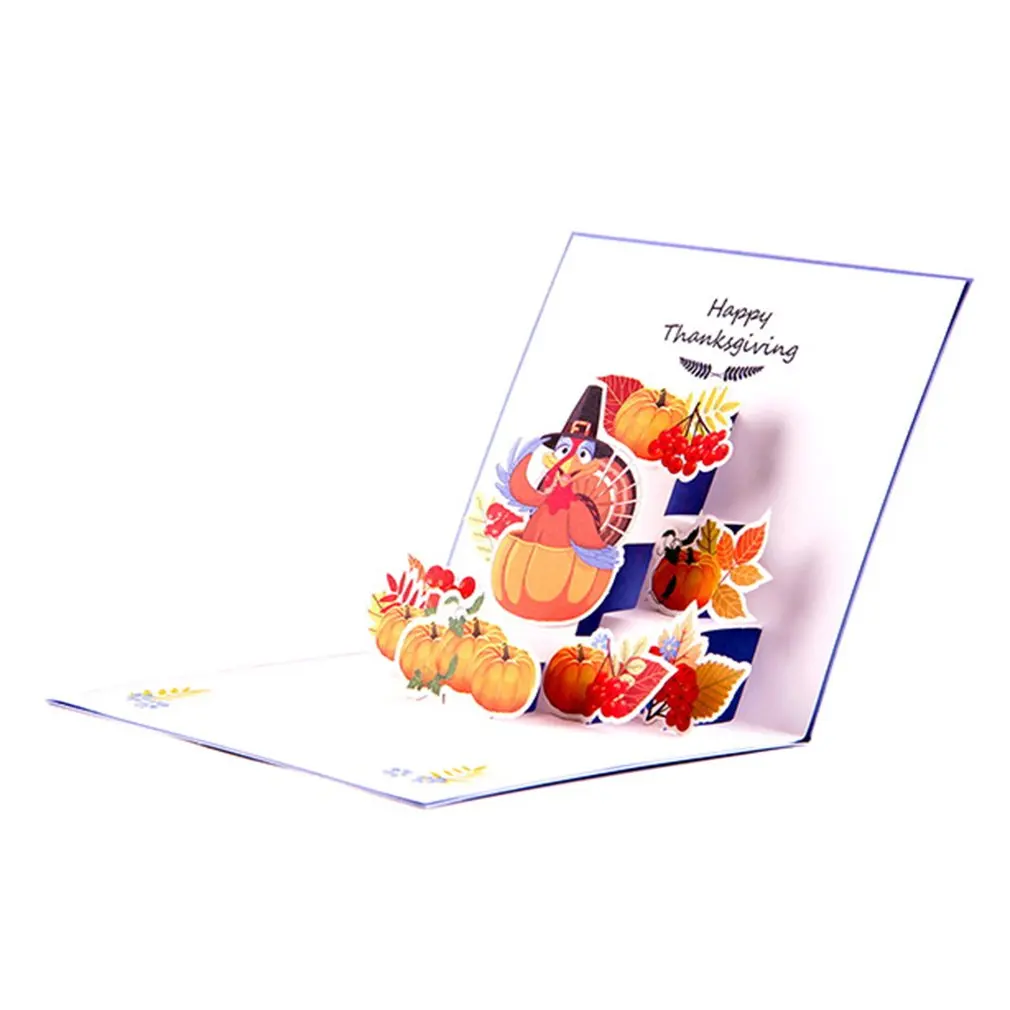 3D Pop up Card Handmade Turkey Pumpkin Pattern Card for Thanksgiving Day Anniversary Greeting Card Invitations Card