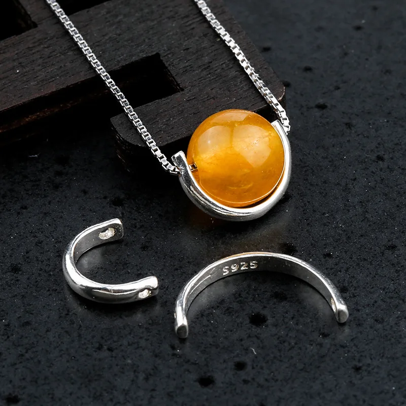 

925 Sterling Silver Half Round Beads Spacer Fit 6mm 8mm 12mm Bracelet Necklace Encircle Charm Findings DIY Jewelry Making Gift