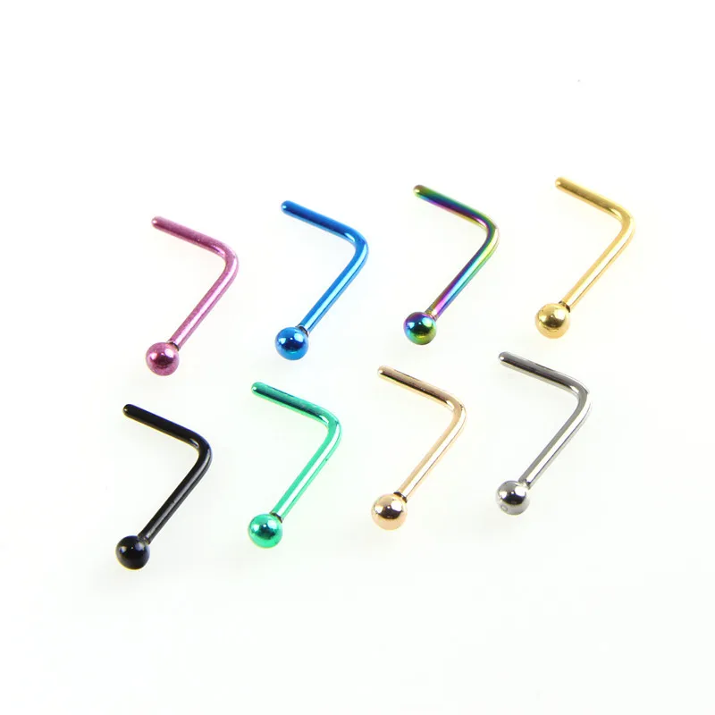 Модное кольцо в форме буквы L из нержавеющей стали для имитации носа кольца