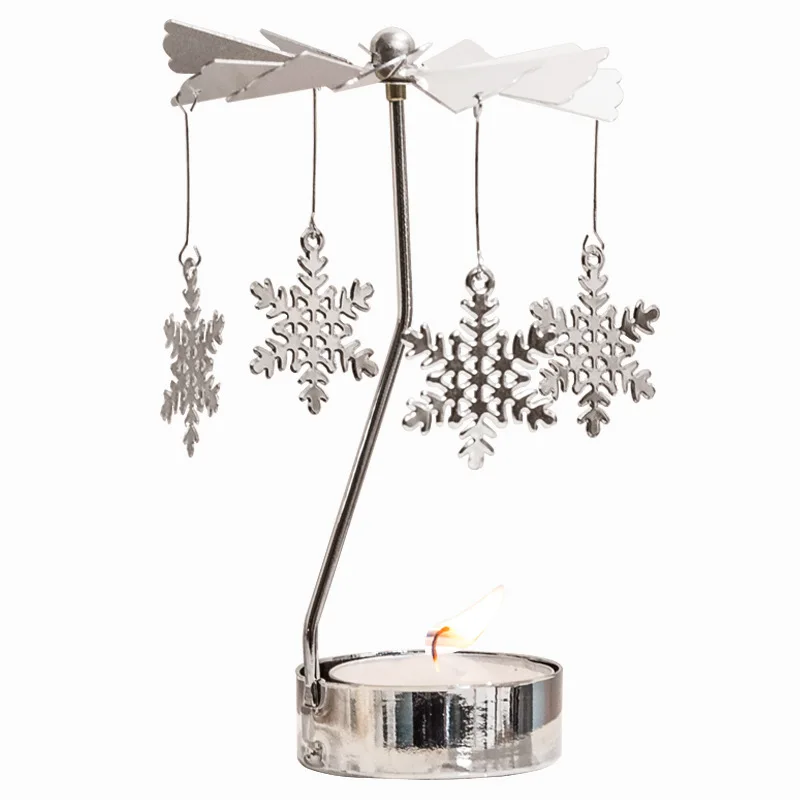 

European Creative Rotating Candlestick Candle Holder Christmas Decoration For Home Candlelight Dinner Romantic Candlestick Decor