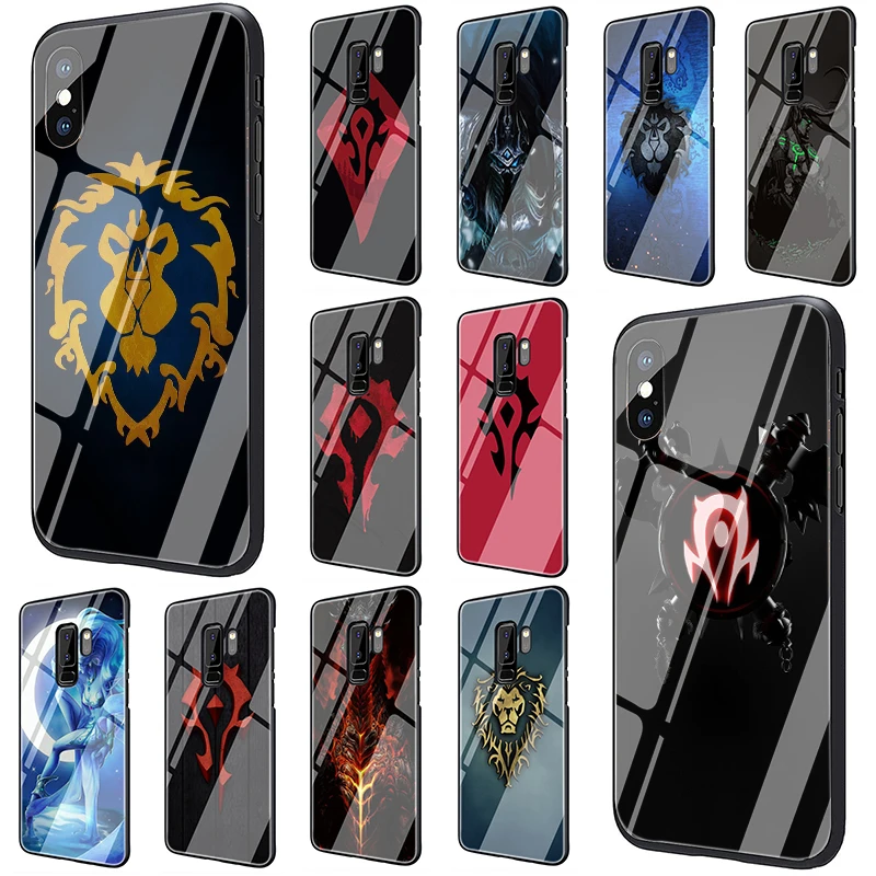 World of Warcraft закаленное Стекло чехол для телефона для samsung S7 край S8 S9 S10 Plus Note 8 9 A10 20 30 40 50 60 70