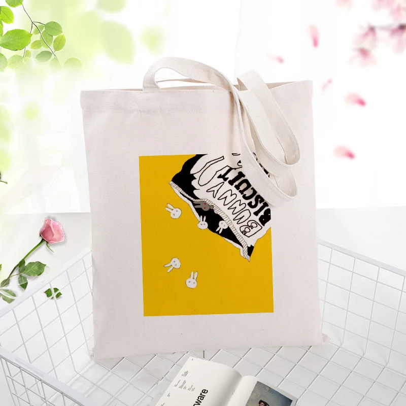 Желтая серия сумки вместительная сумка для покупок сумка на заказ Печать текстовый логотип DIY ежедневное использование эко экологический холст многоразовая утилизация