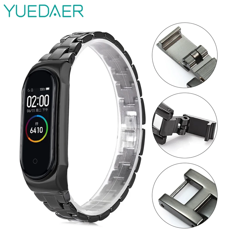 

Luxury Mini Mi Band 4 3 Strap Metal For Mi Band 4 3 Wristband Butterfly Buckle Quick Release Bands For Xiaomi Band 4 3 Bracelet