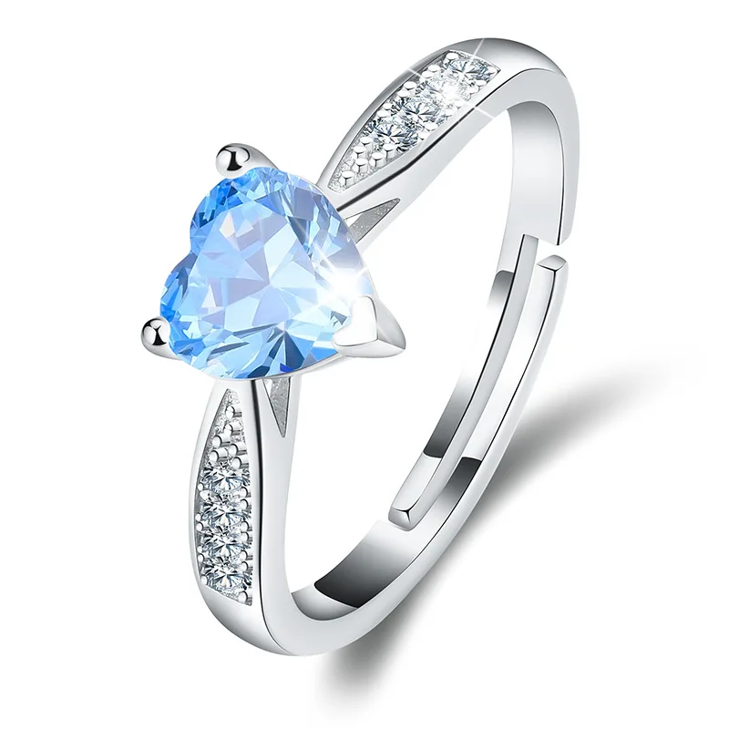 Eudora Real 100% 925 Sterling Silver Birthstone January to December Ring Girl Boy Couples Opened Ring for Friend Birthday Gift 3