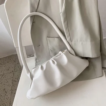 

Simple Could Bag For Women 2020 Summer Armpit bag Armpit Bag Shoulder Handbags Female Fashion Solid Color Travel Hand Bag