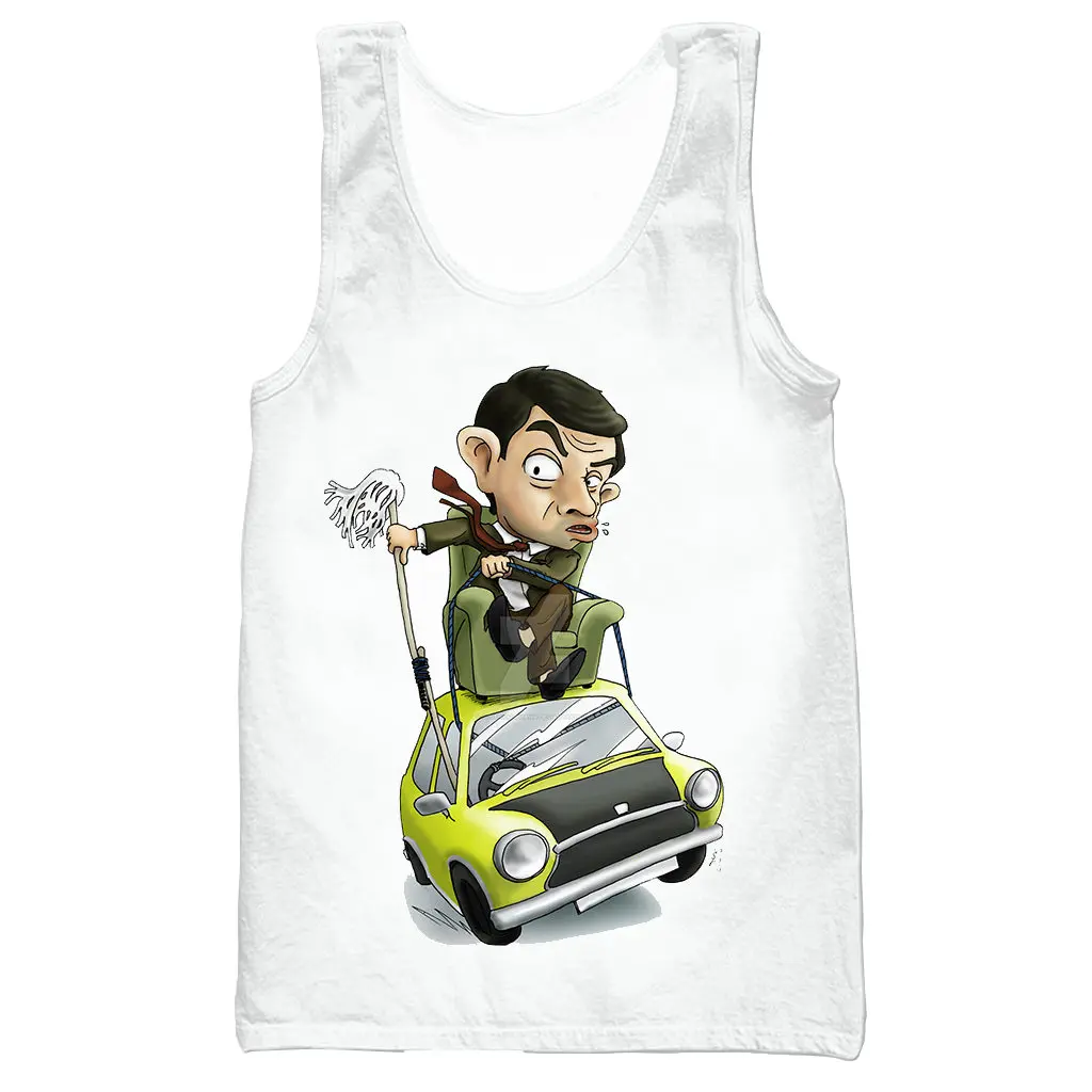 Mr Bean 3D Печатный Топ на бретелях для мужчин модный летний топ на бретелях для работы Мужские Женские топы