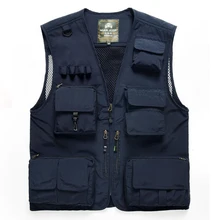 Винтажный Мужской жилет с v-образным вырезом на открытом воздухе, для рыбалки, фотография, быстросохнущая, одноцветная, с карманом, на молнии, тонкие топы, Мужское пальто