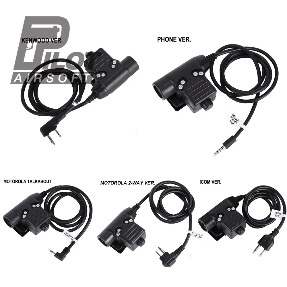 Тактическая гарнитура PTT для охоты военная страйкбола Bowman адаптер U94 Icom Kenwood Motorola