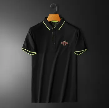 

High New Striped 2020 Men collar Embroidered Spider Bee Fashion Polo Shirts Shirt Hip Hop Skateboard Cotton Polos Top Tee #N227