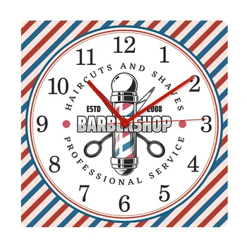 

Red and blue Diagonal Lines Pattern Barber Pole Vintage Texture Fashion Printed Acrylic Wall Clock Hair Salon Barber Shop Watch