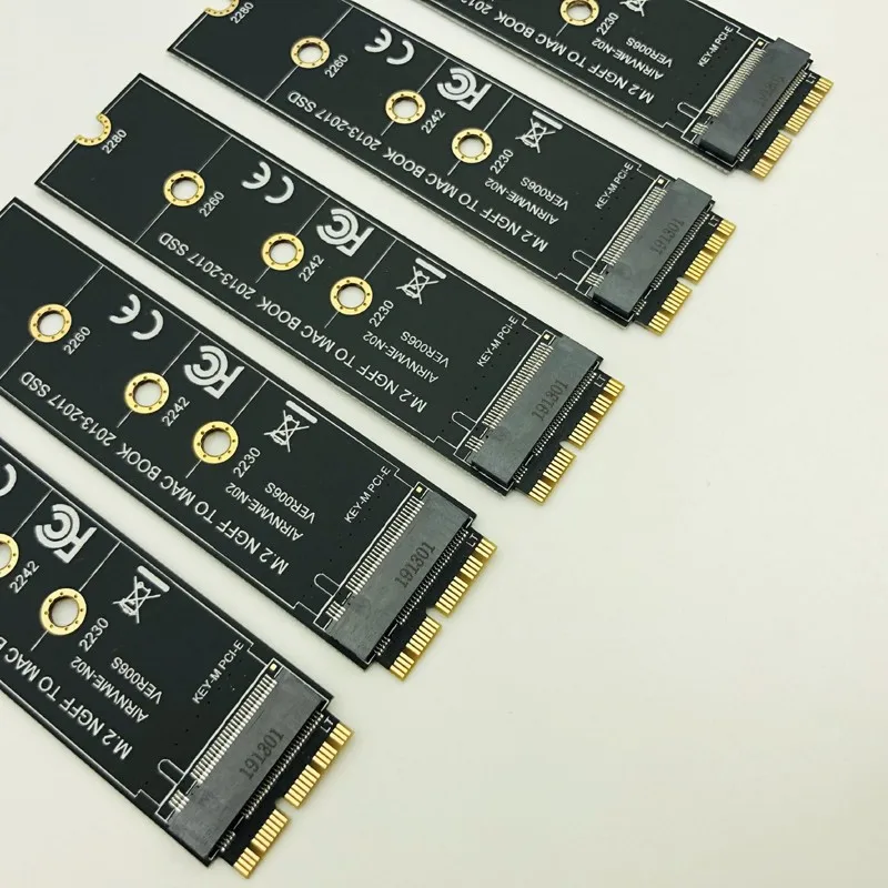 5 шт. NVME M2 SSD адаптер для конвертации карт для MacBook Air Pro retina 2013- NVME/AHCI SSD Комплект обновления для A1465 A1466 A1398 A1502