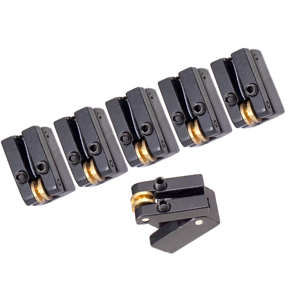 

Black Fixed 6 String Headless Guitars Bridges Tailpiece Roller Saddle Easy To Install The Color Is Black