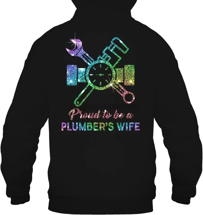 Мужская толстовка с капюшоном горд быть водопроводчиком жена пузырь Акварельная