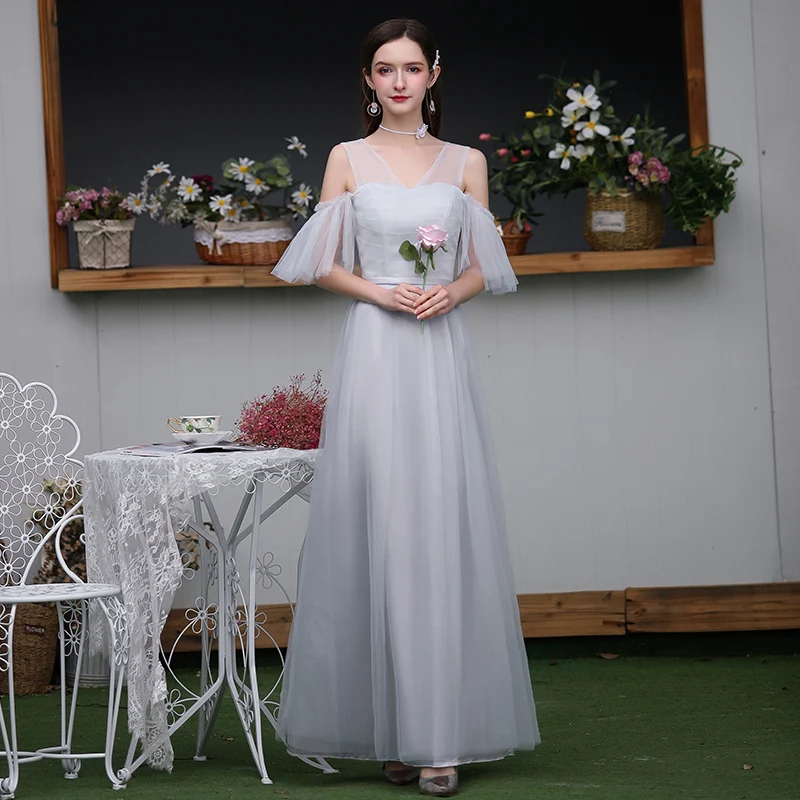 

V-neck Wedding Party Dress Simple Vestidos Mujer Elegant Dress Women for Wedding Party Junior Bridesmaid Dresses Sexy Prom Club