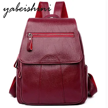 

New Ladies' Shoulder backpack Women's leather backpack Flap zipper Female travel backpack girl school bag Fashion shoulder bag