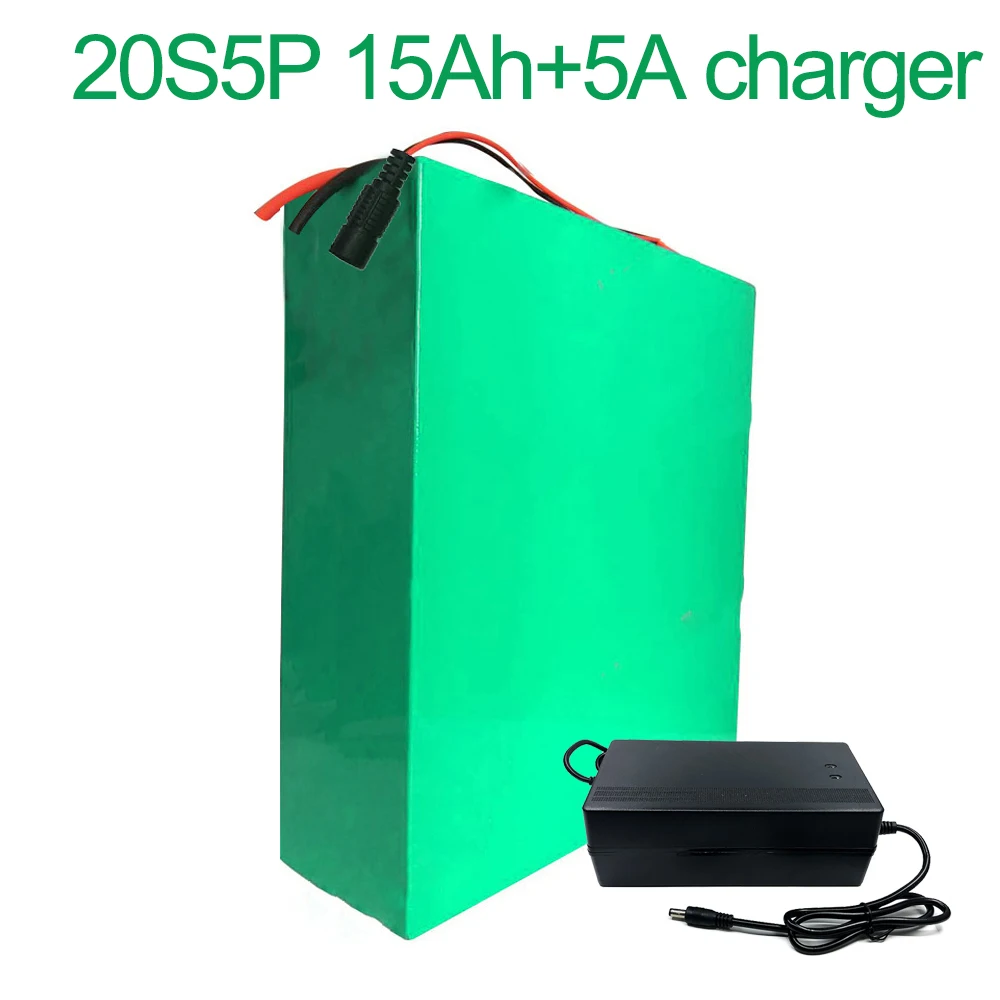 

With 5A charger 72V 15Ah 20S5P 18650 Li-ion Battery electric two Three wheeled motorcycle bicycle ebike 195*190*70mm